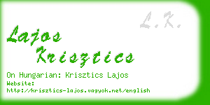 lajos krisztics business card